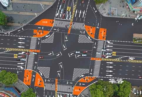 騰飛的雁城更美麗！華咨公司創新彩色交通標線設計優化衡陽市城市交通